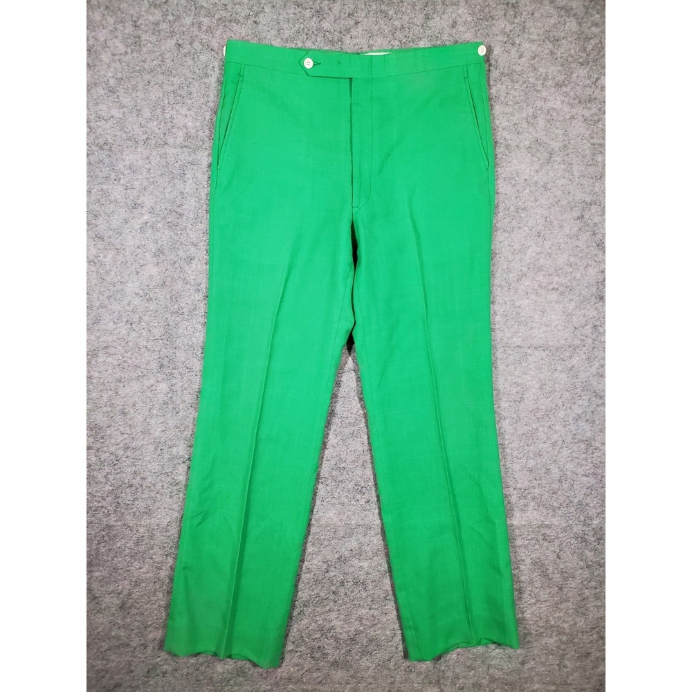 Vintage John Alexander Pants Mens Size 32x30 Designer Collection Tailored Green